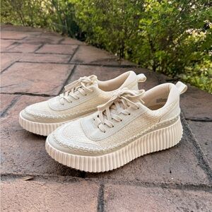 Dolce Vita Cream Woven Platform Sneakers Dolen Denae